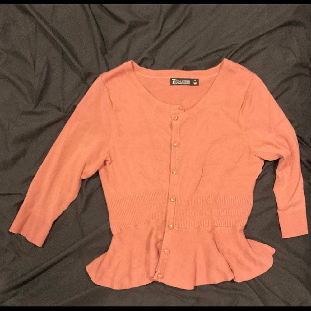 H&M Pink Peplum Cardigan